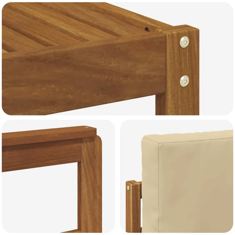 Ensemble de canapés d'extérieur 7 pcs Naturel et Beige - 7