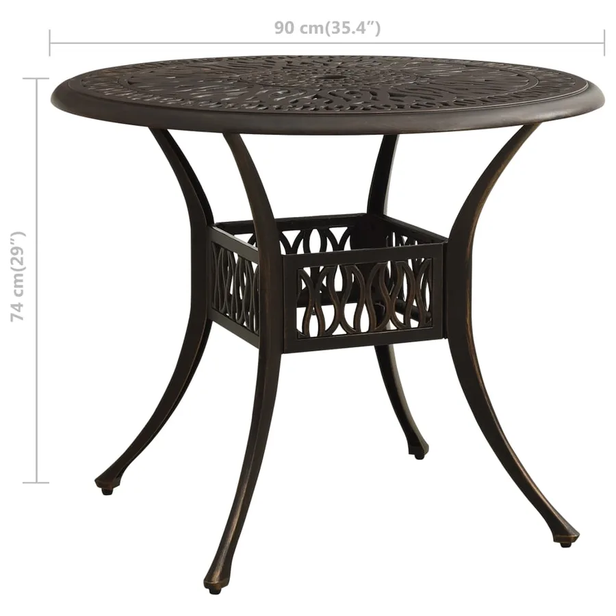 Ensemble de bistro 3 pcs Aluminium coulé Bronze - 16