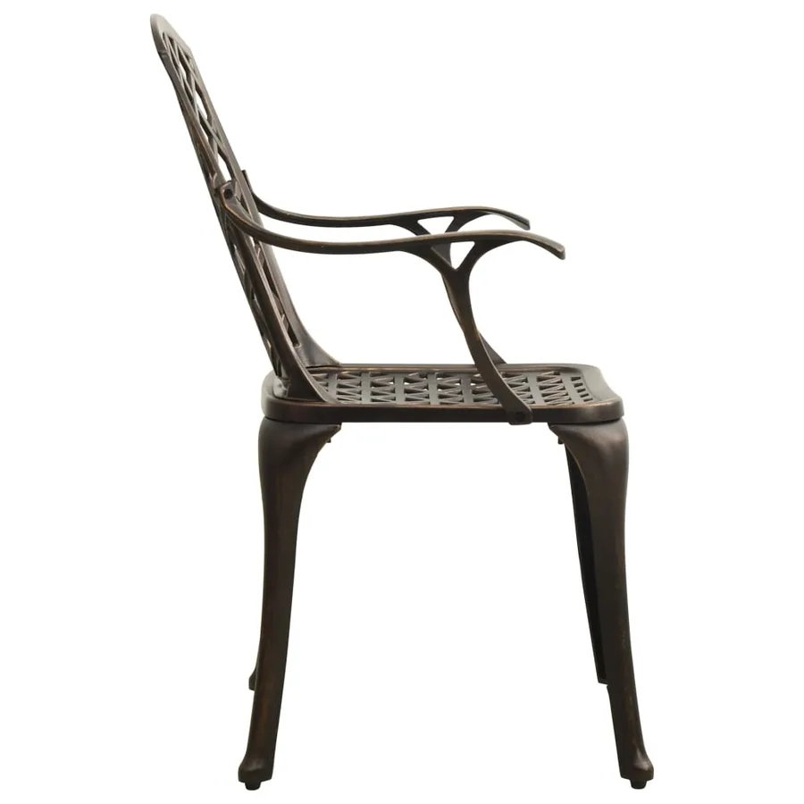 Ensemble de bistro 3 pcs Aluminium coulé Bronze - 5