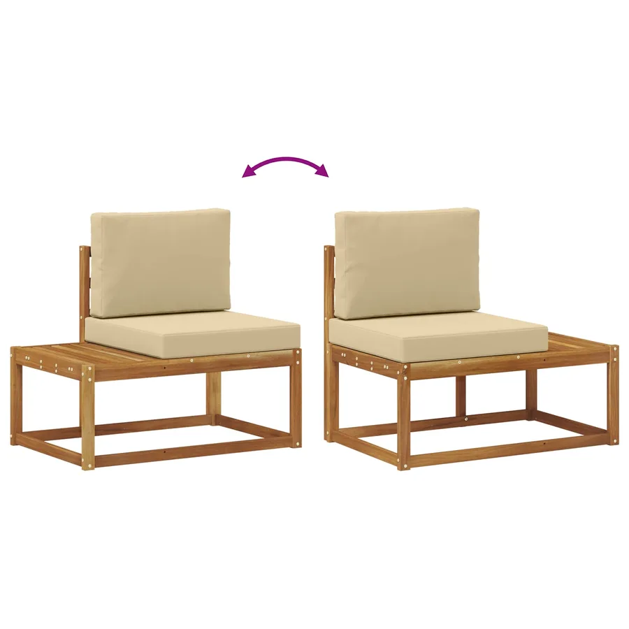 Ensemble de canapés d'extérieur 5 Pièce Naturel et Beige - 10