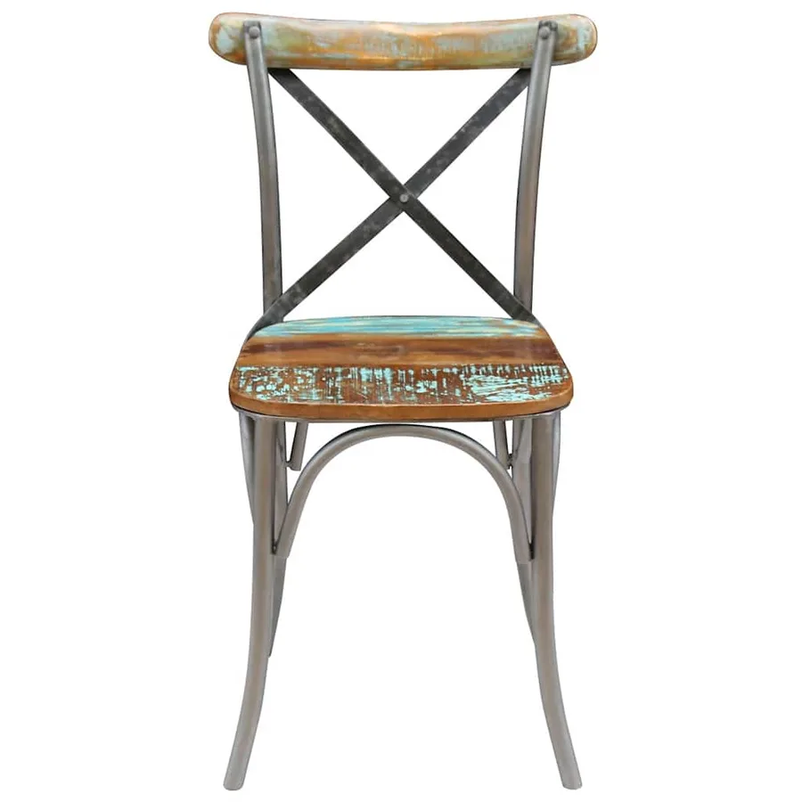 Chaises à manger lot de 4 bois de récupération solide - 3