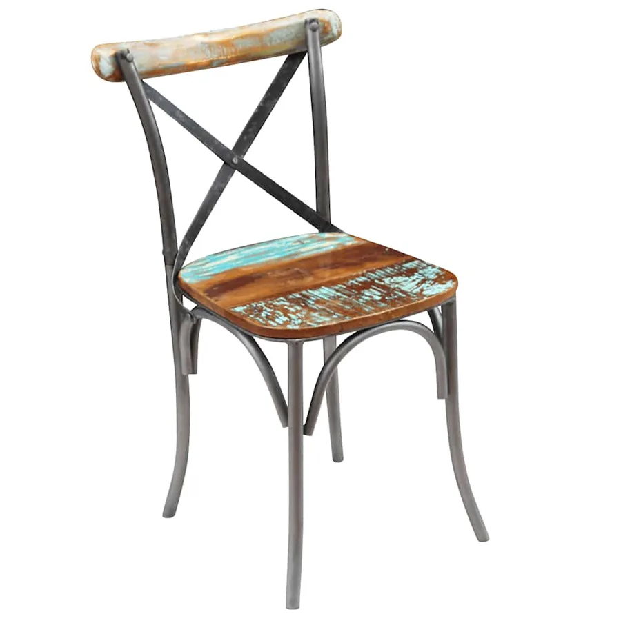 Chaises à manger lot de 4 bois de récupération solide - 6