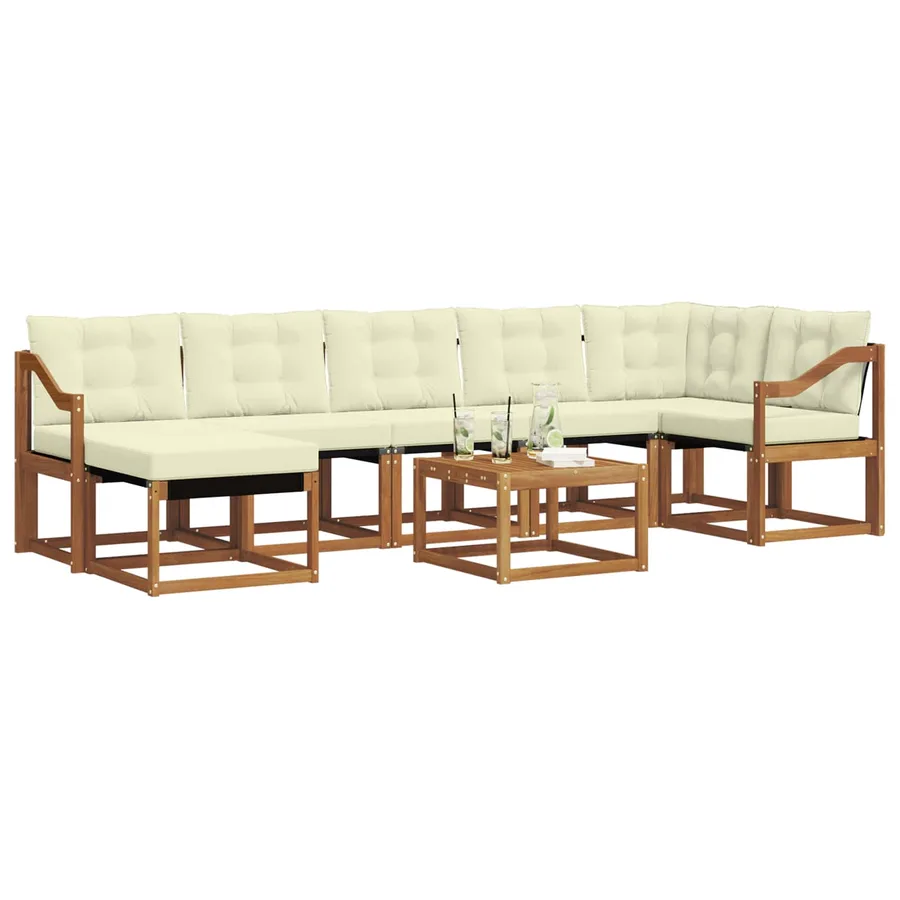 Ensemble de canapés d'extérieur 8 pcs Naturel et Crème - 3
