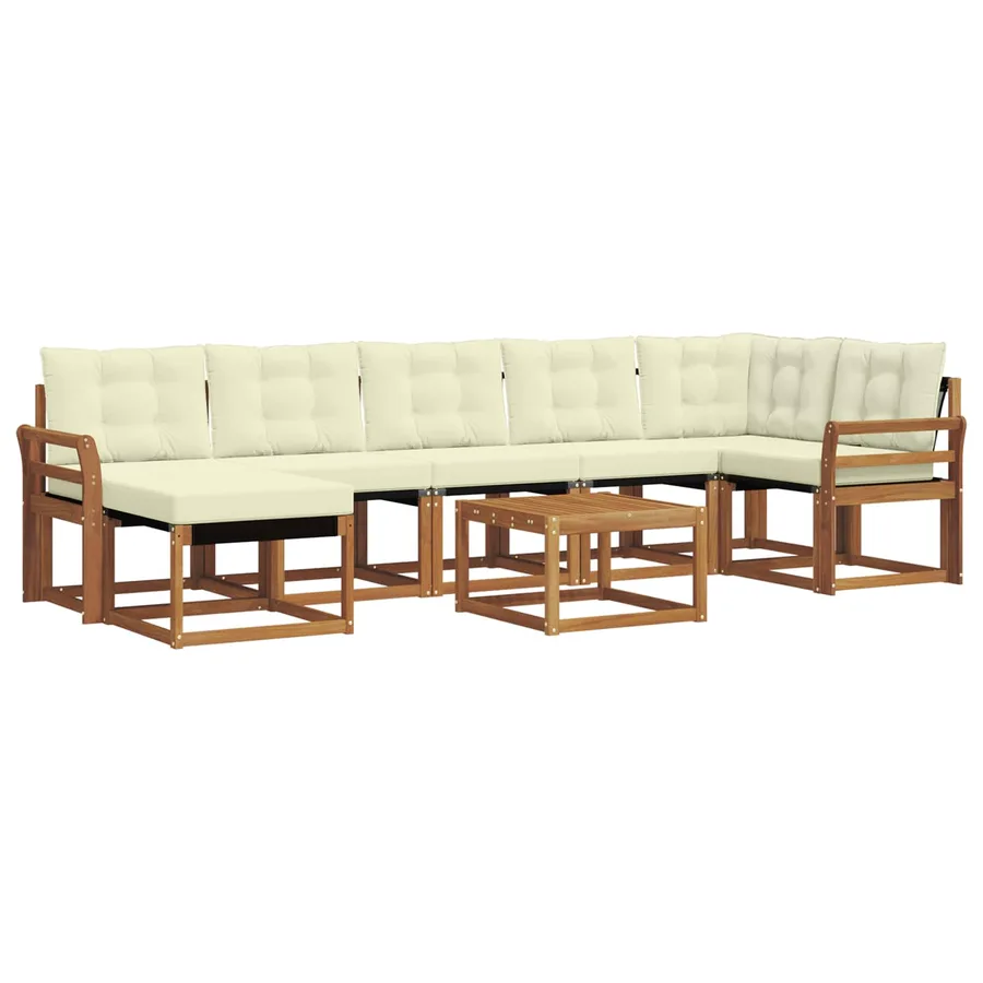 Ensemble de canapés d'extérieur 8 pcs Naturel et Crème - 2