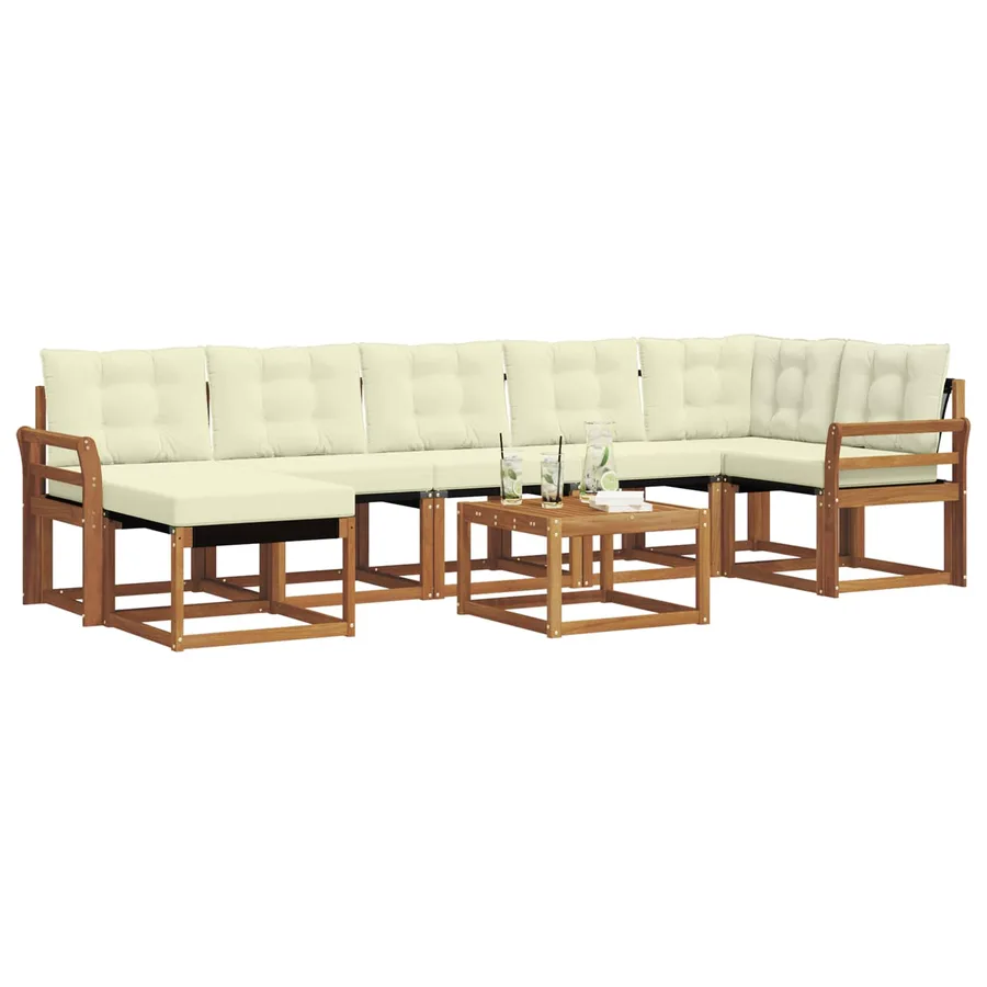Ensemble de canapés d'extérieur 8 pcs Naturel et Crème - 3