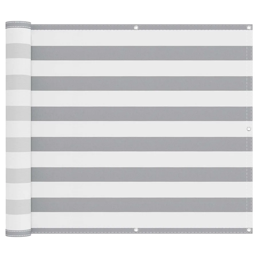 Écran de balcon Gris clair et blanc 90 x 600 cm - 2