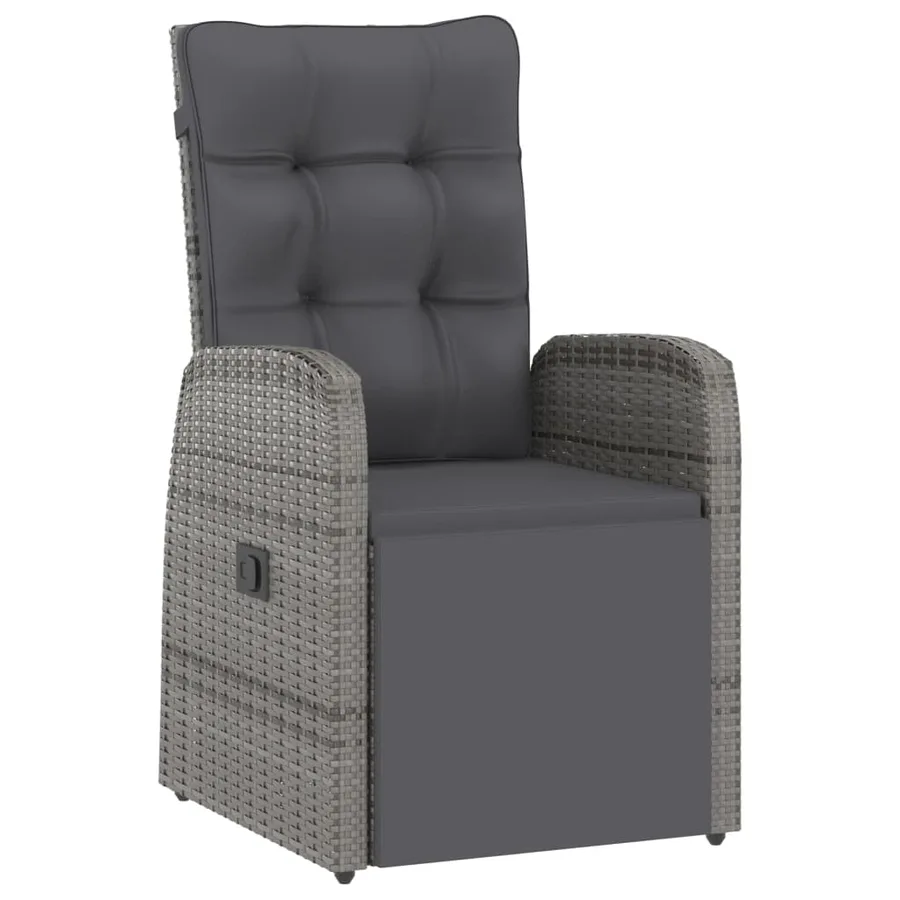 Salon de jardin 11 pcs avec coussins Résine tressée Gris - 14