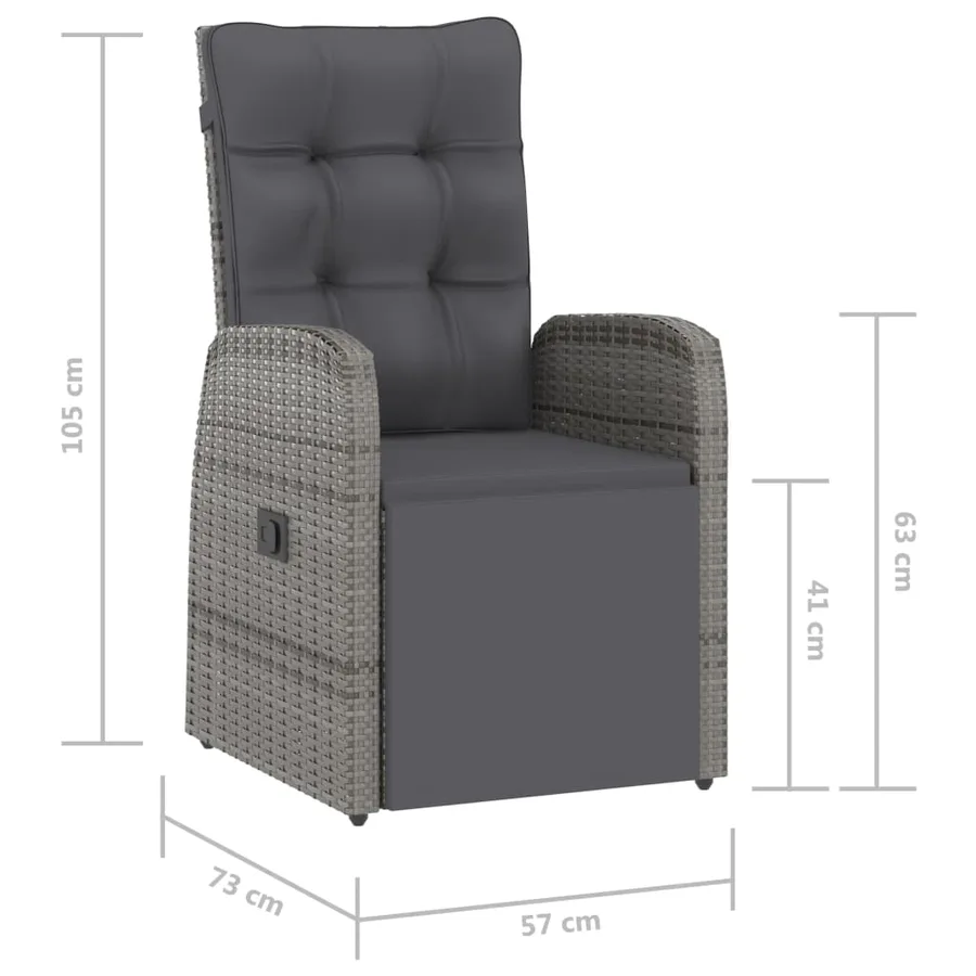 Salon de jardin 11 pcs avec coussins Résine tressée Gris - 20