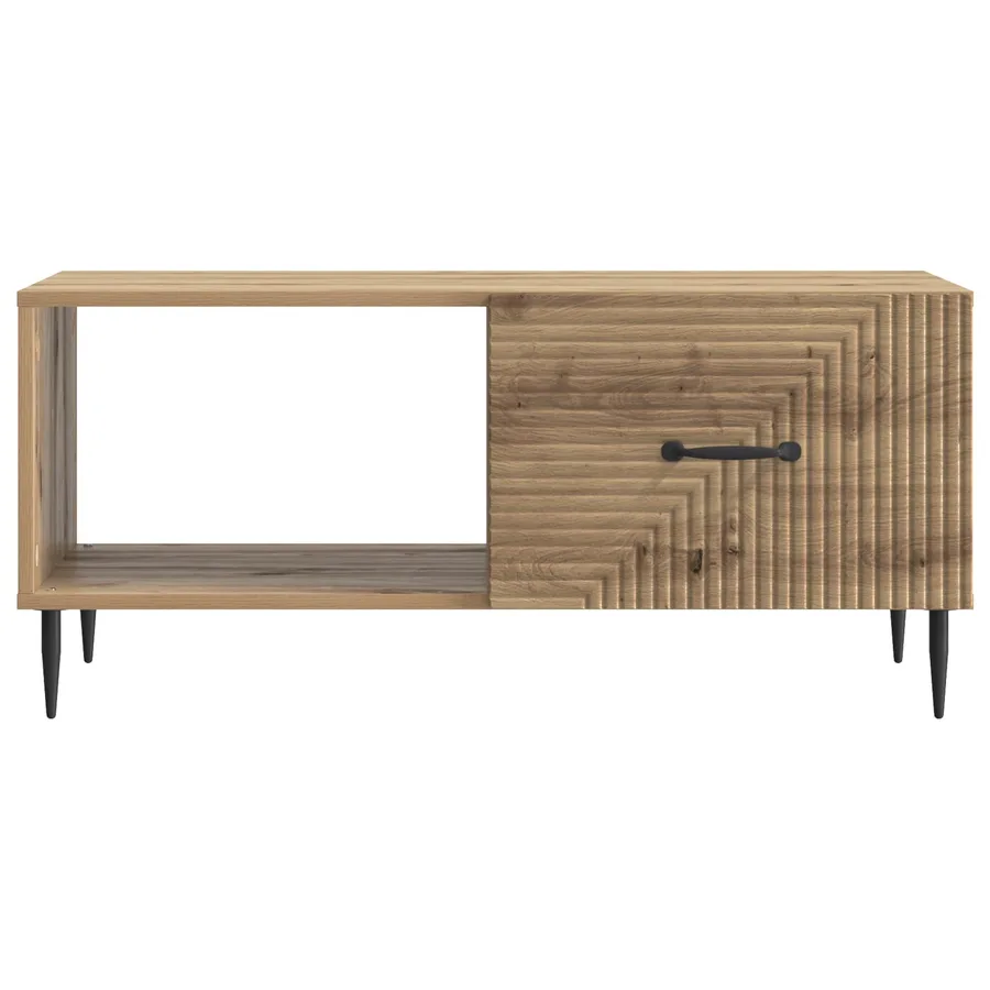 Table basse Chêne artisanal 90 x 50 x 40 cm Bois d'ingénierie - 5