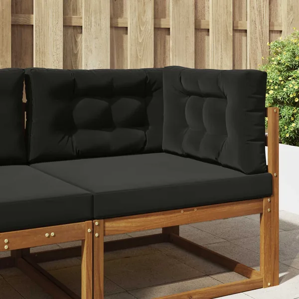 Coussin de canapé d'extérieur 3 pcs Noir Polyester