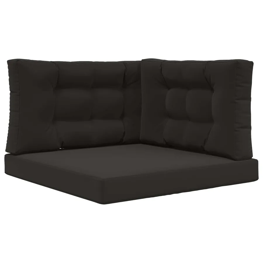Coussin de canapé d'extérieur 3 pcs Noir Polyester - 2