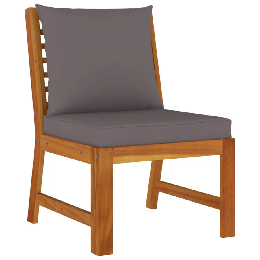 Ensemble à manger de jardin coussins 7 pcs Bois acacia - 7