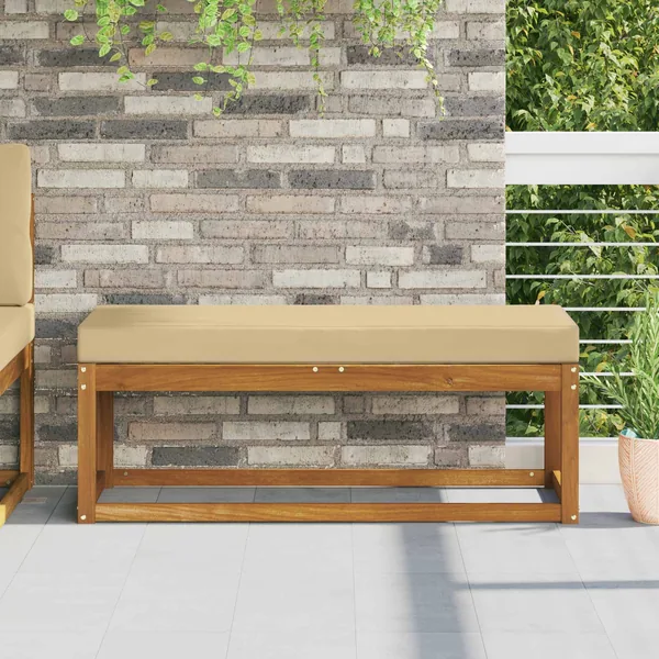 Coussin de Siège d'Extérieur Beige 115 x 40 x 8 cm