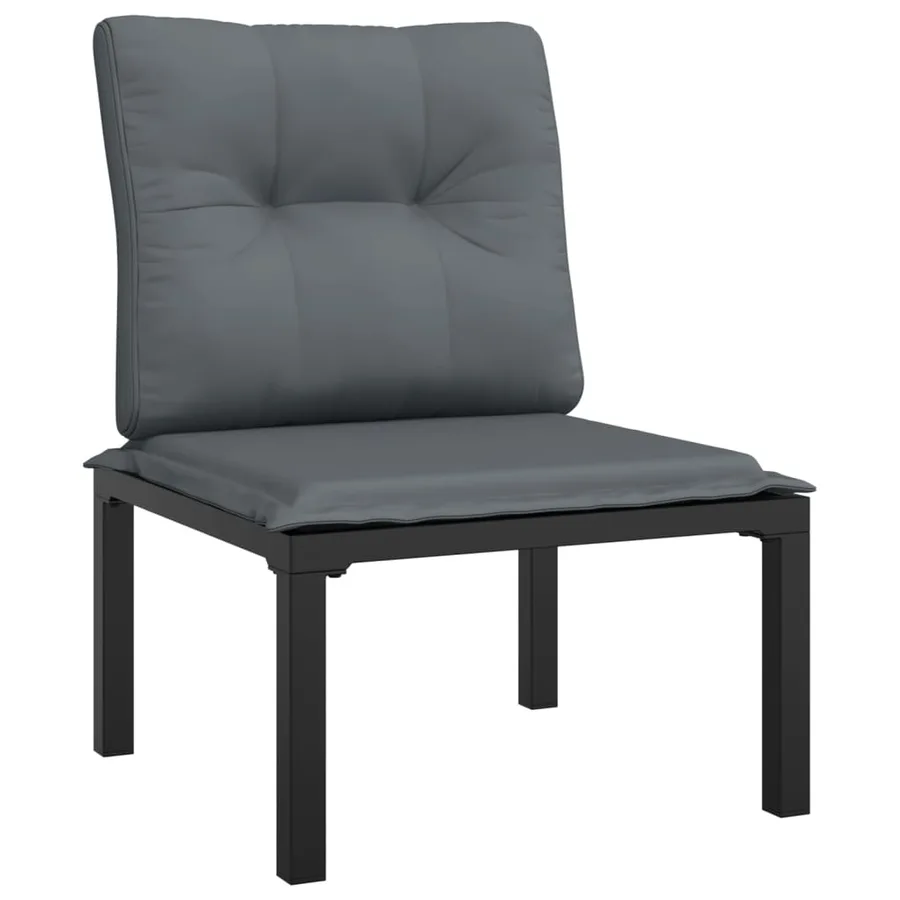 Salon de jardin 6 pcs noir et gris résine tressée - 5