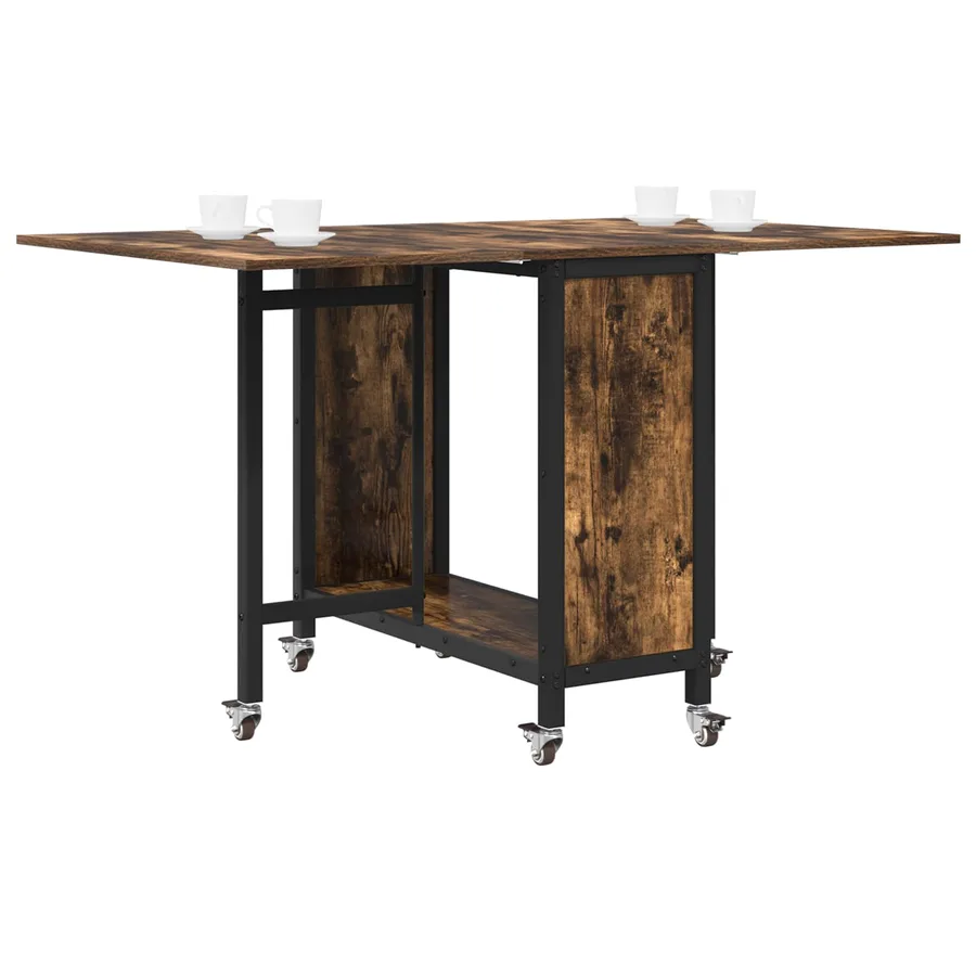 Table à manger pliante avec roulettes 130 x 80 x 76,5 cm - 3