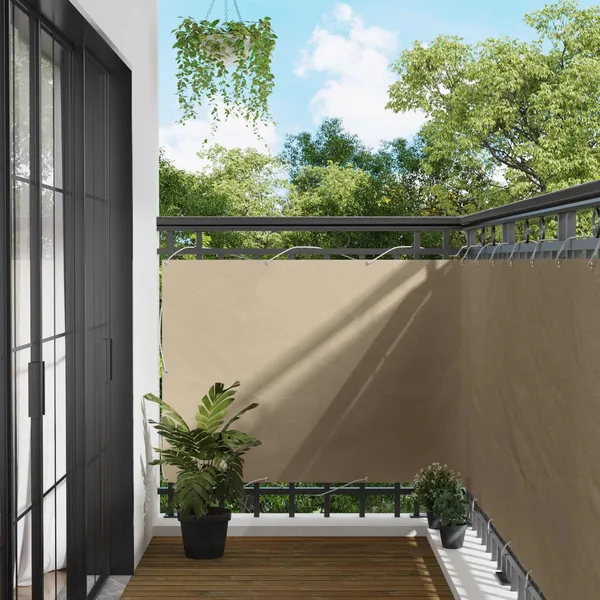 Écran de balcon Beige 110 x 800 cm Tissu Oxford