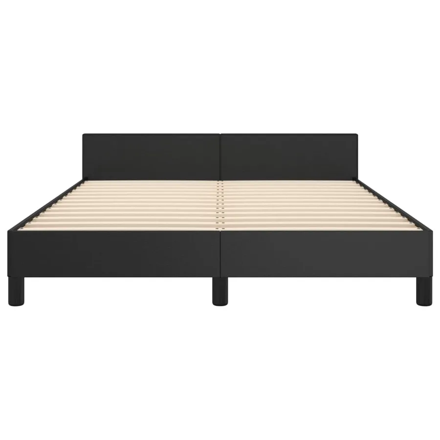 Cadre de lit sans matelas noir 140x200 cm similicuir - 5