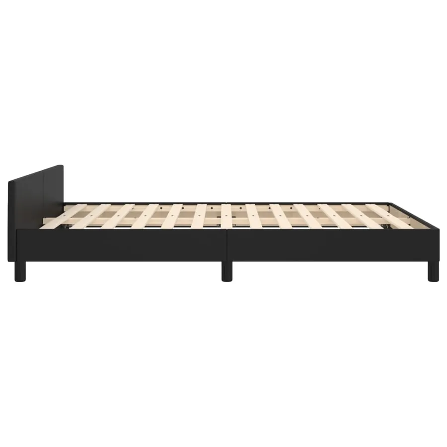 Cadre de lit sans matelas noir 140x200 cm similicuir - 7