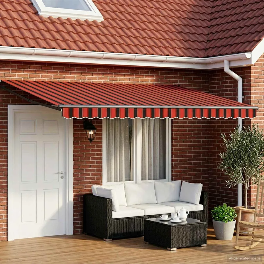 Store rétractable manuel avec LEDs 4,5 × 3 m