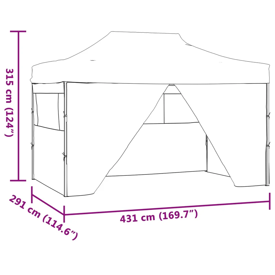 Tente de fête Anthracite 291 x 431 x 315 cm Tissu Oxford - 14