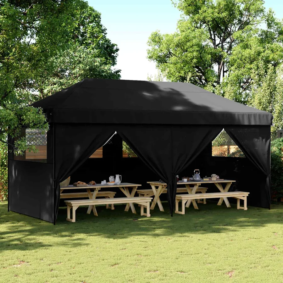 Tente de fête Noir 292 x 580 x 315 cm Tissu Oxford