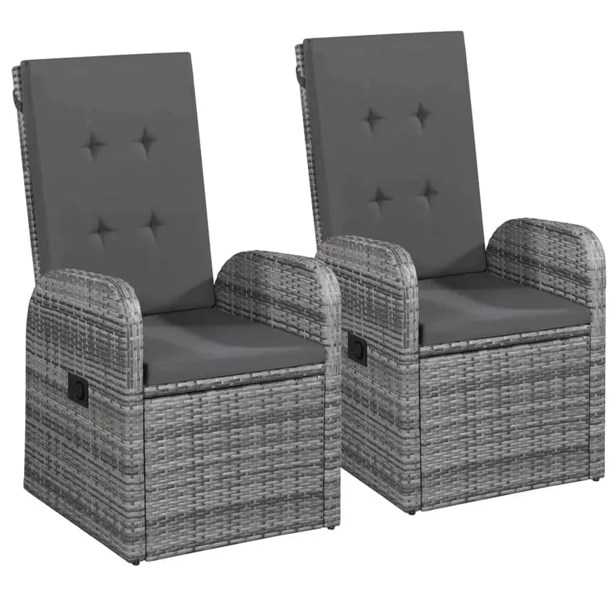 Ensemble à manger de jardin avec coussins 7 pcs Gris - 3