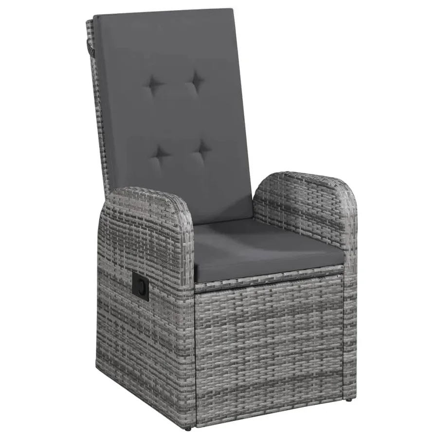 Ensemble à manger de jardin avec coussins 7 pcs Gris - 4