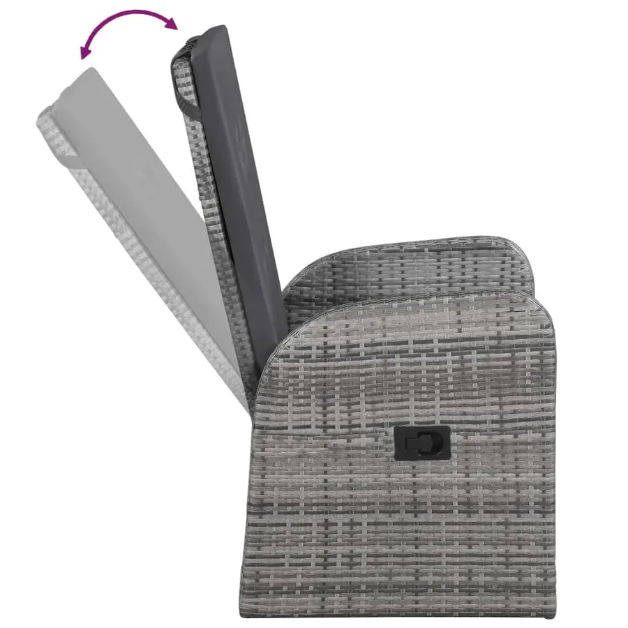 Ensemble à manger de jardin avec coussins 7 pcs Gris - 5