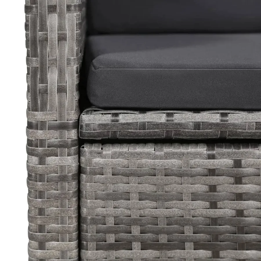 Ensemble à manger de jardin avec coussins 7 pcs Gris - 8