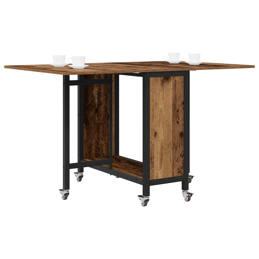 Table à manger pliante avec roulettes 130 x 80 x 76,5 cm - 3