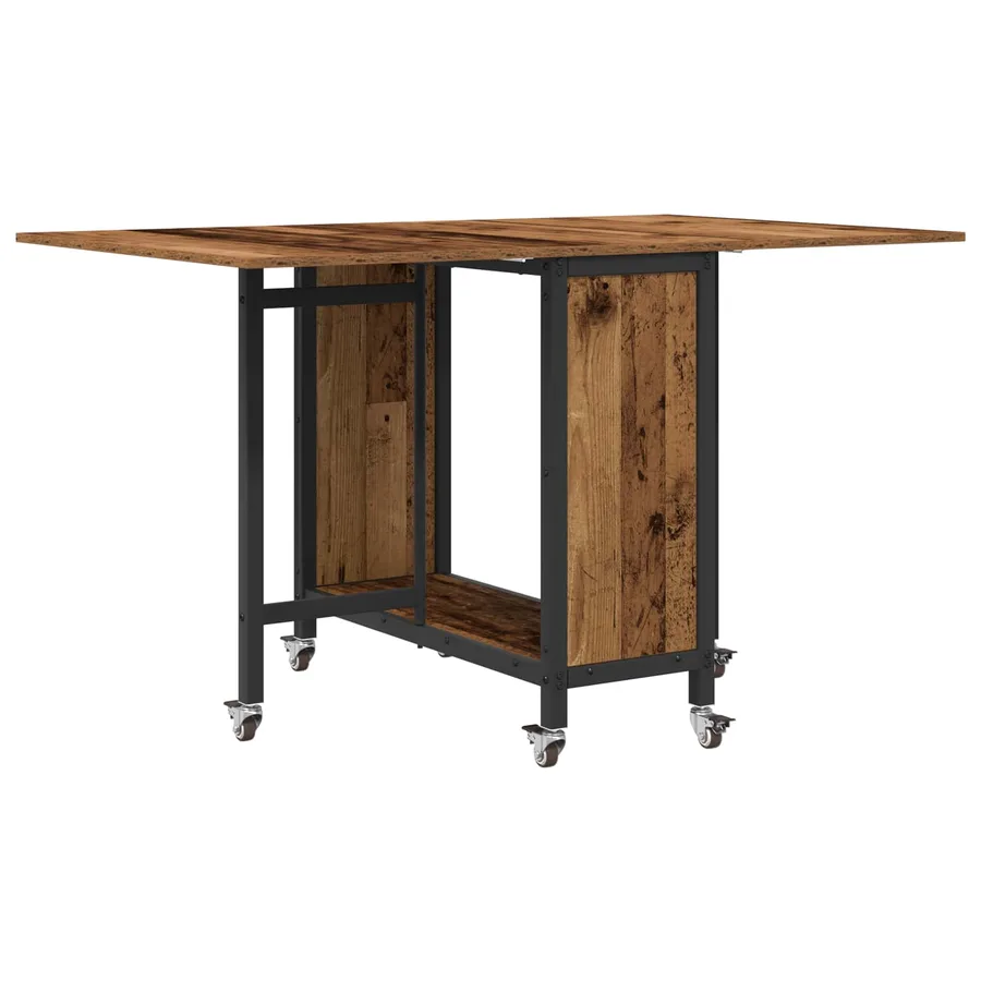 Table à manger pliante avec roulettes 130 x 80 x 76,5 cm - 7