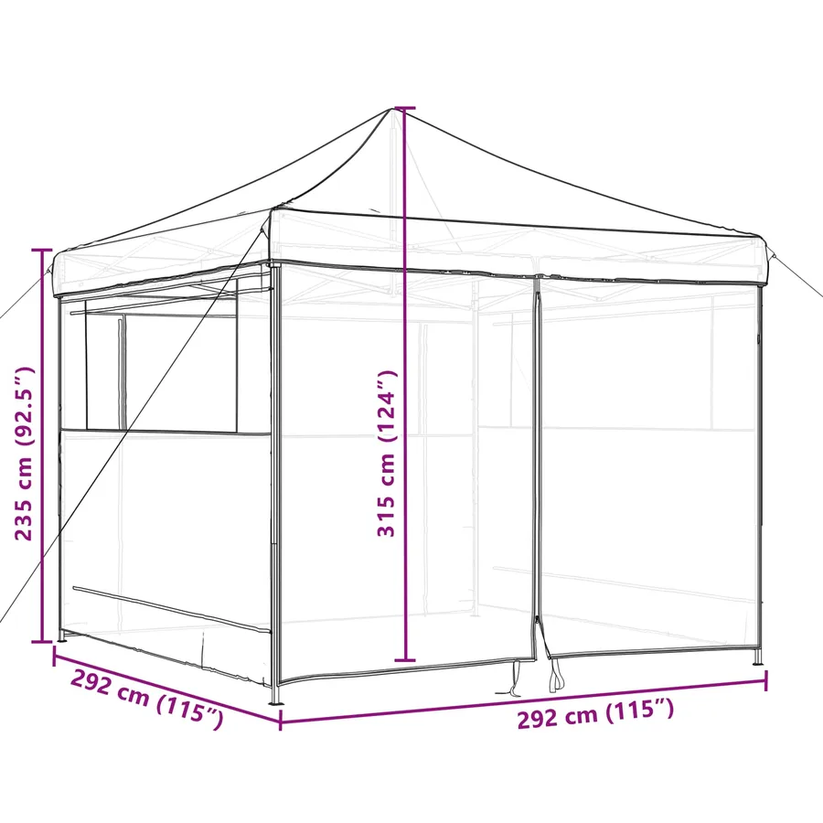 Tente de fête Taupe 292 x 292 x 315 cm Tissu Oxford - 12