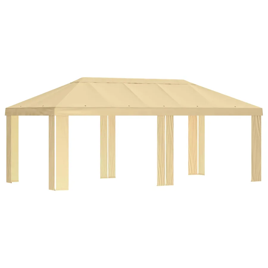 Housse de Gazebo 6 x 3 m Crème Polyester 190 gsm - 2