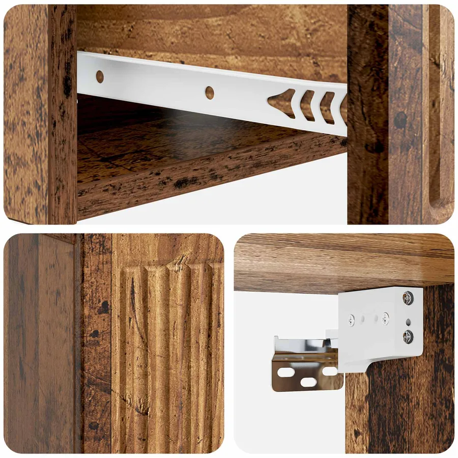 Cabinet de chevet 2 pcs Bois ancien 49 x 34,5 x 20 cm - 8