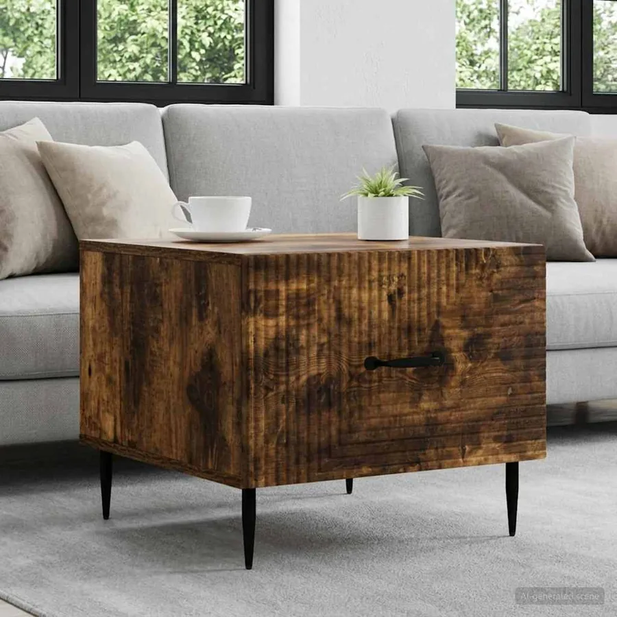 Table basse Chêne fumé 49 x 50 x 40 cm Bois d'ingénierie