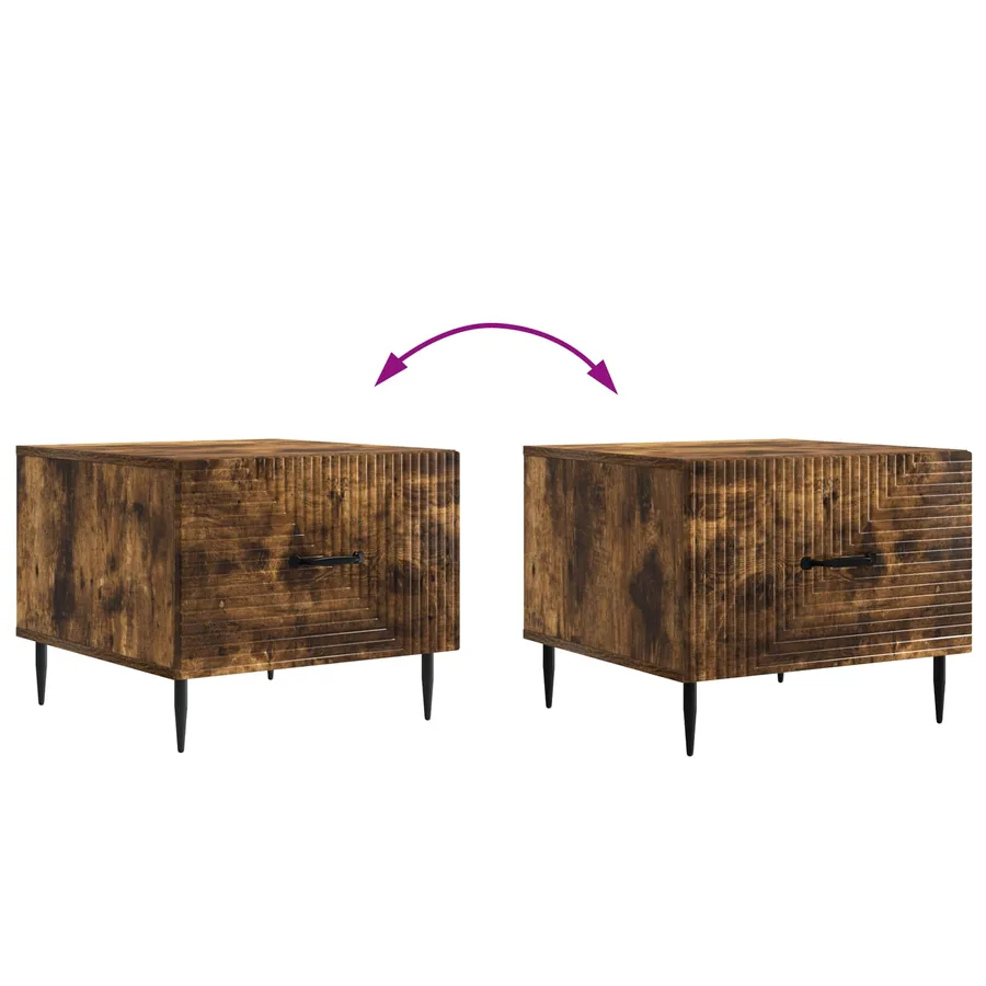 Table basse Chêne fumé 49 x 50 x 40 cm Bois d'ingénierie - 10
