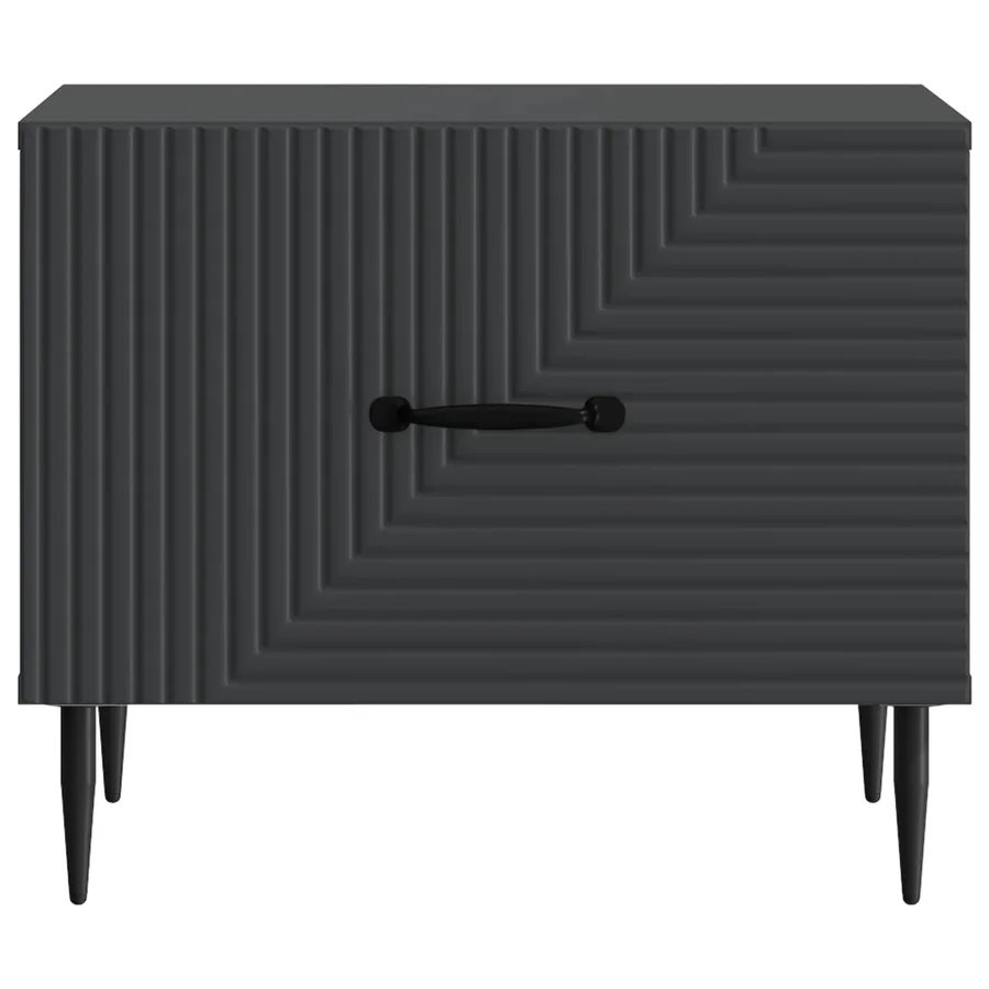 Table basse avec tiroir Noir 49 x 50 x 40 cm Bois d'ingénierie - 5
