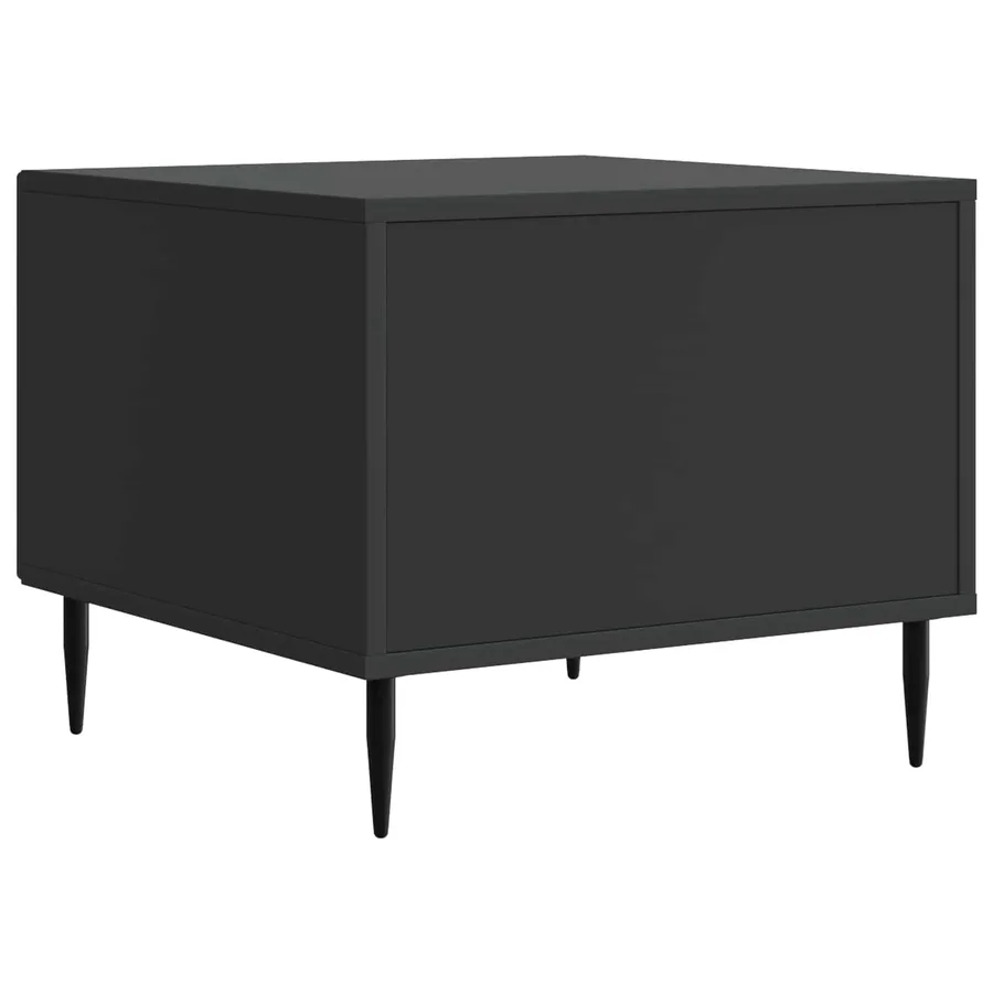 Table basse avec tiroir Noir 49 x 50 x 40 cm Bois d'ingénierie - 7