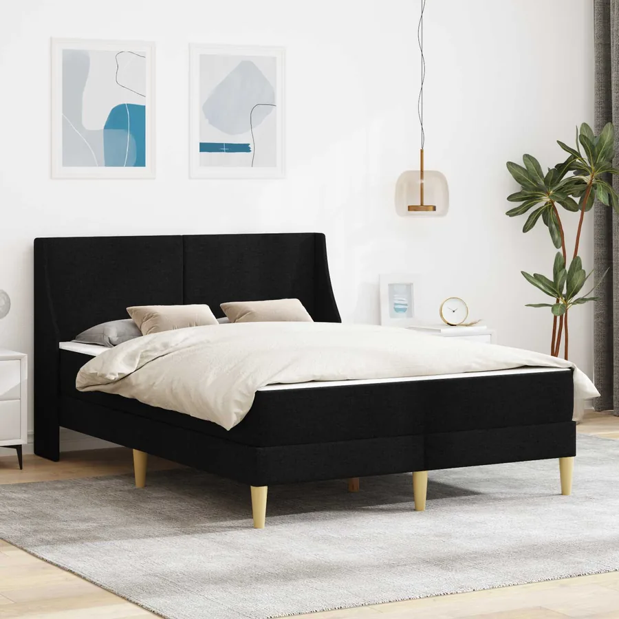 Cadre de lit avec matelas avec tête de lit Polyester