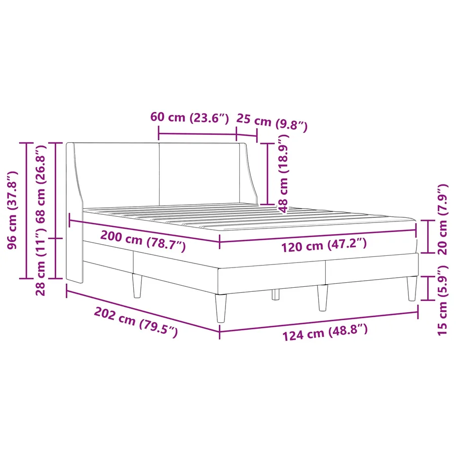 Cadre de lit avec matelas avec tête de lit Polyester - 11