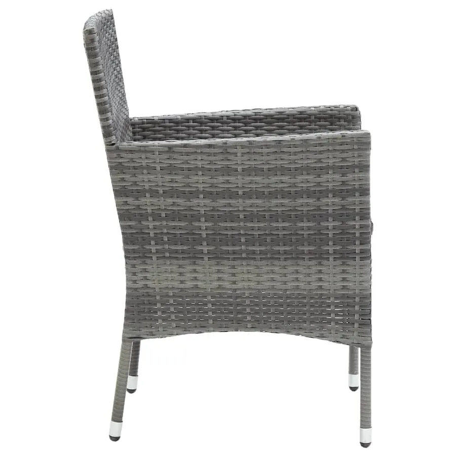 Ensemble à manger de jardin coussins 7pcs Résine tressée Gris - 6