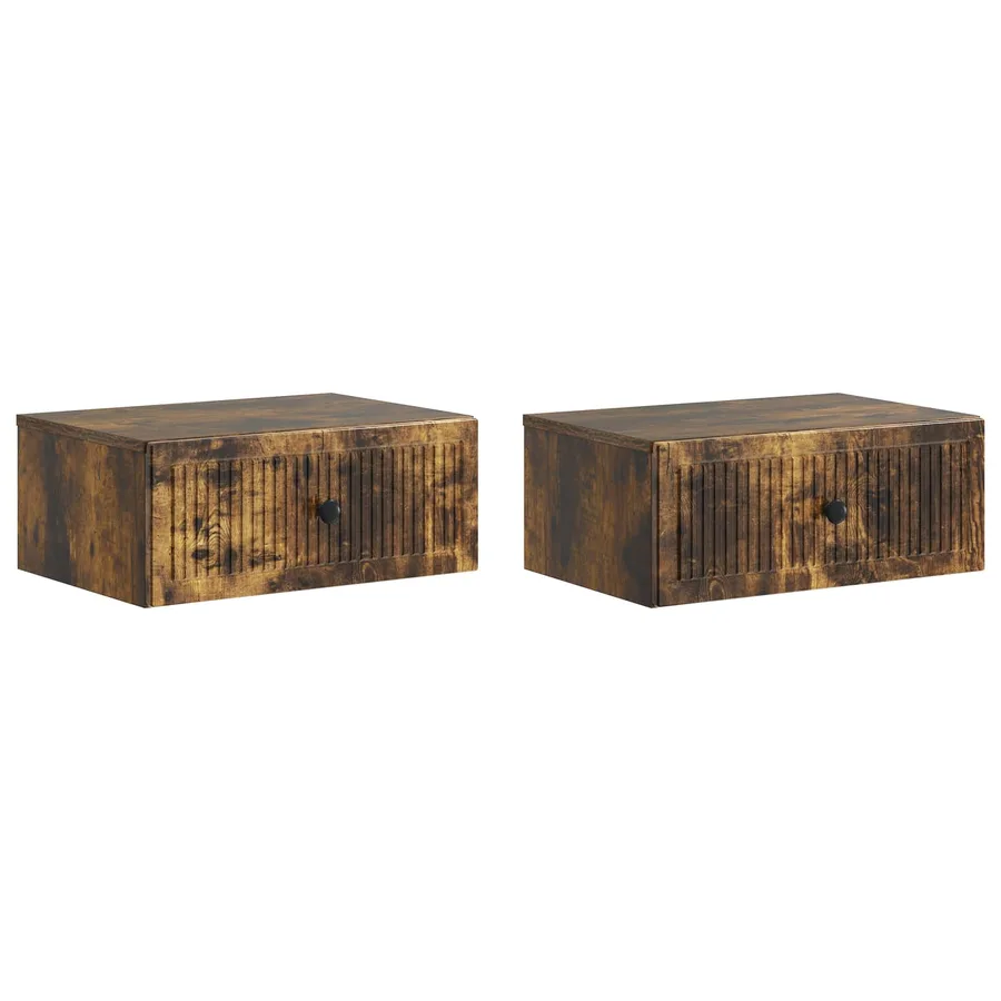 Cabinet de chevet 2 pcs Chêne fumé 49 x 34,5 x 20 cm - 2