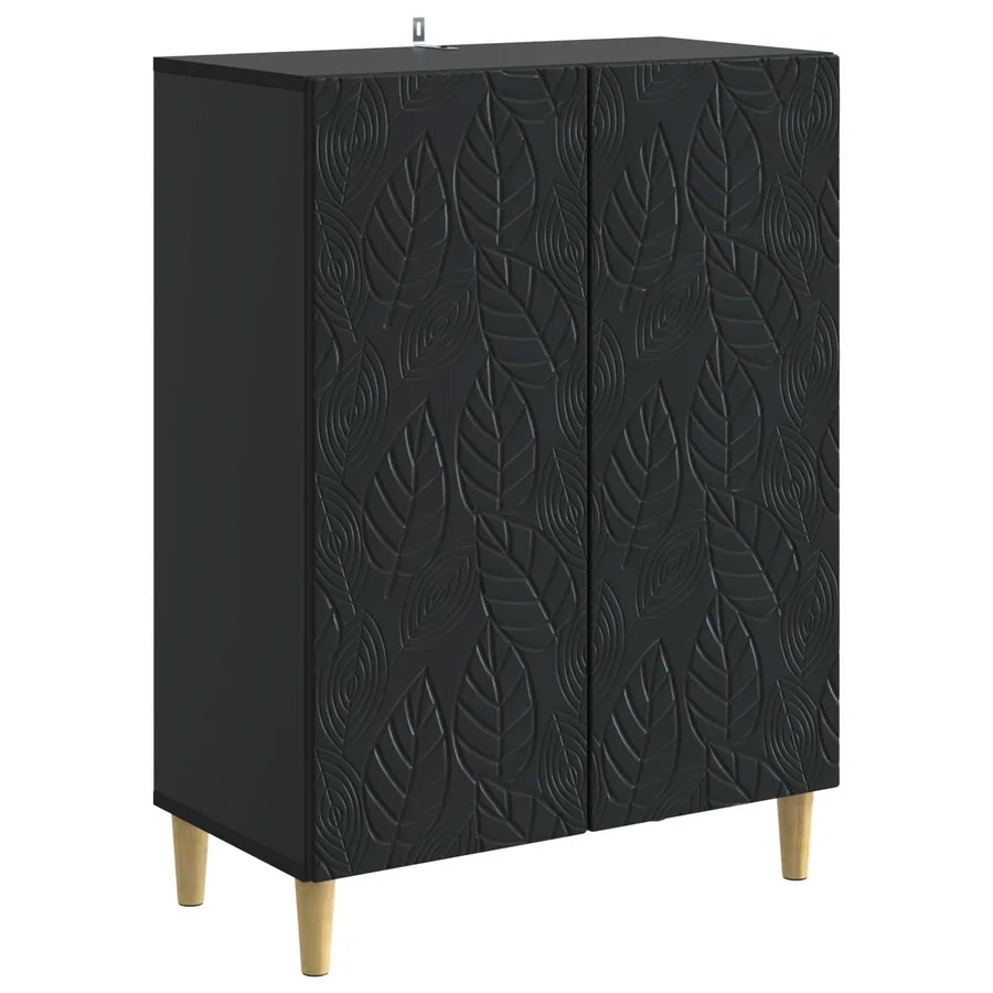 Buffet Noir 66 x 34,5 x 90 cm Bois d'ingénierie - 2