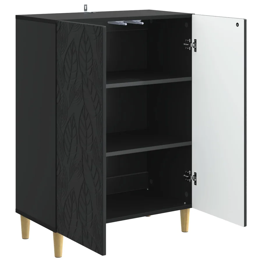 Buffet Noir 66 x 34,5 x 90 cm Bois d'ingénierie - 4