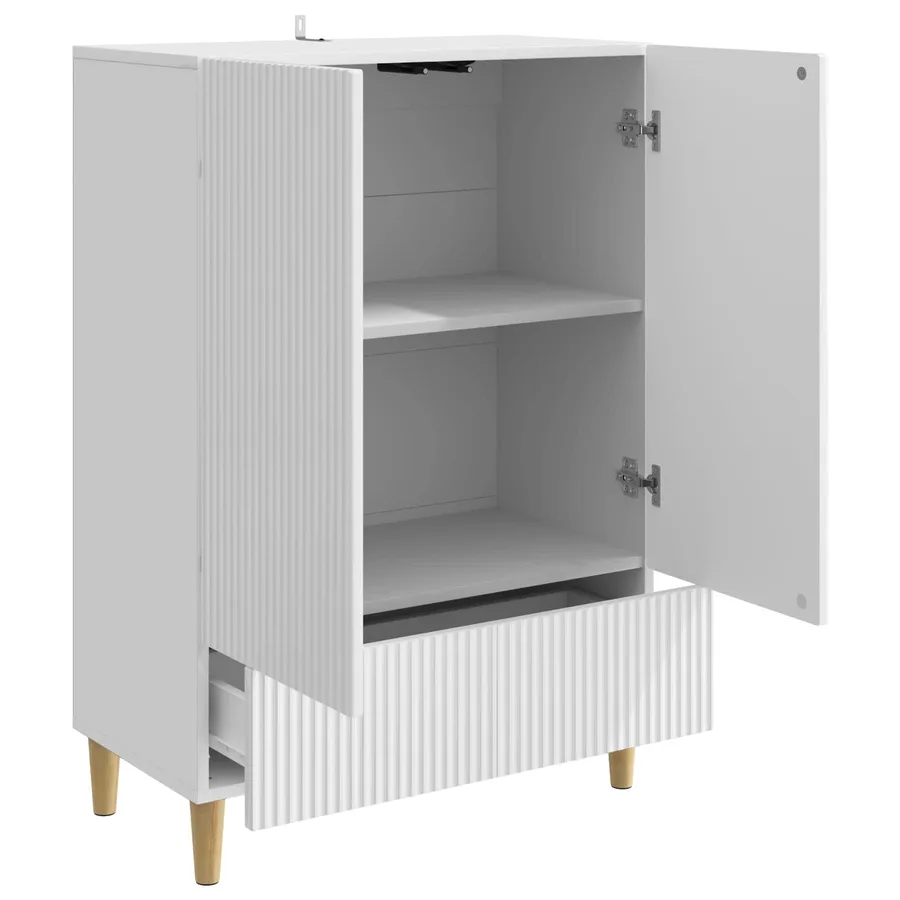 Buffet Blanc brillant 66 x 34,5 x 95 cm Bois d'ingénierie - 4