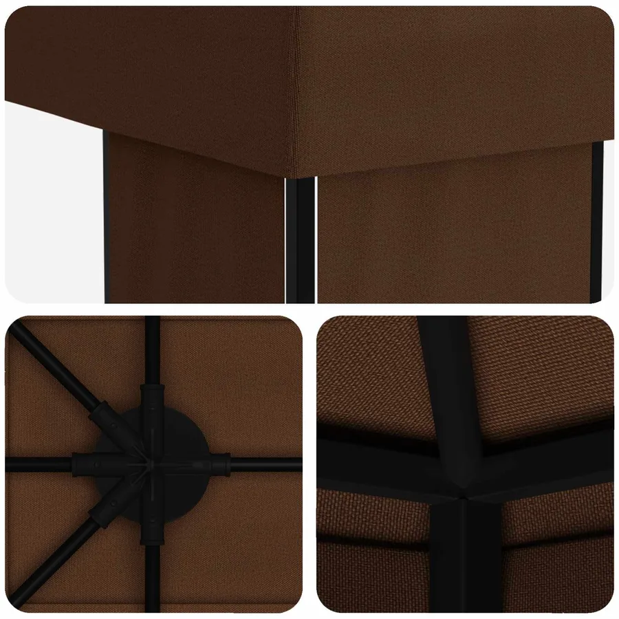 Abri de jardin 6 x 3 m Marron Polyester et Acier 190 - 5