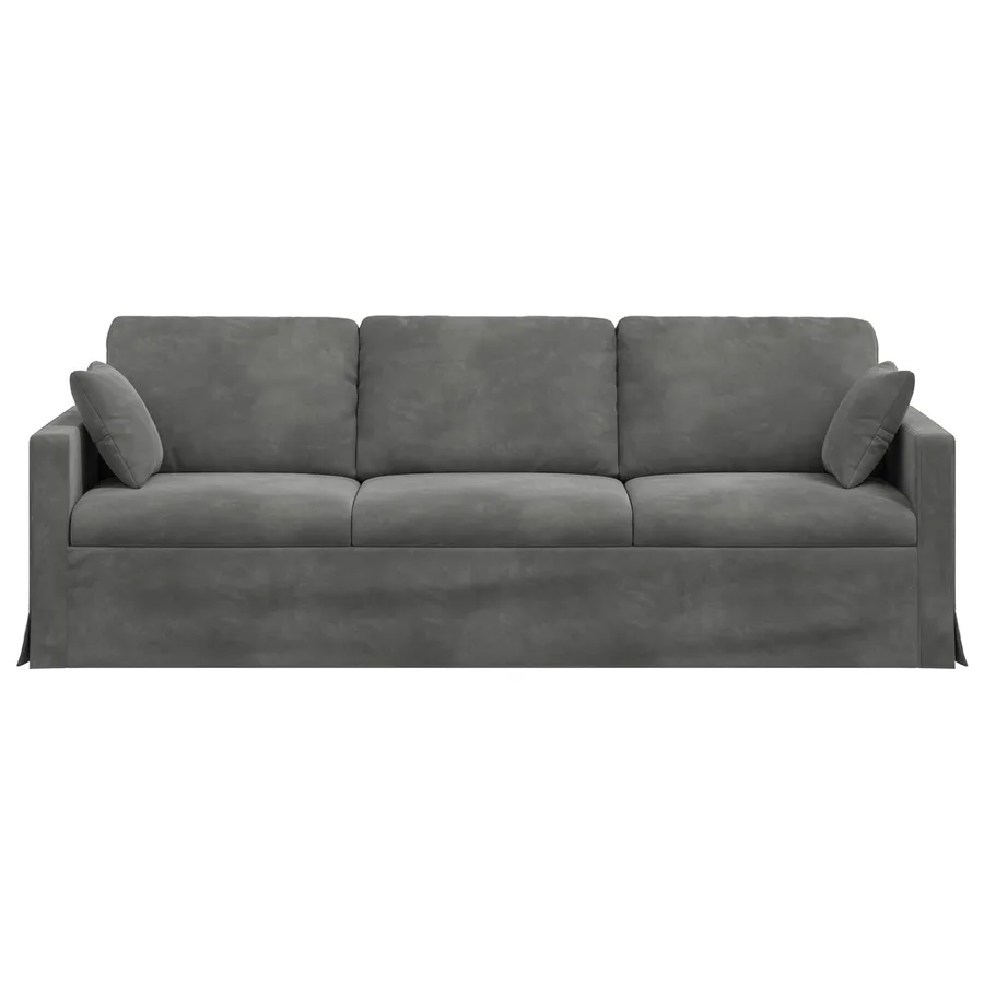 Canapé Gris foncé 228 x 78 x 80 cm Velours - 4