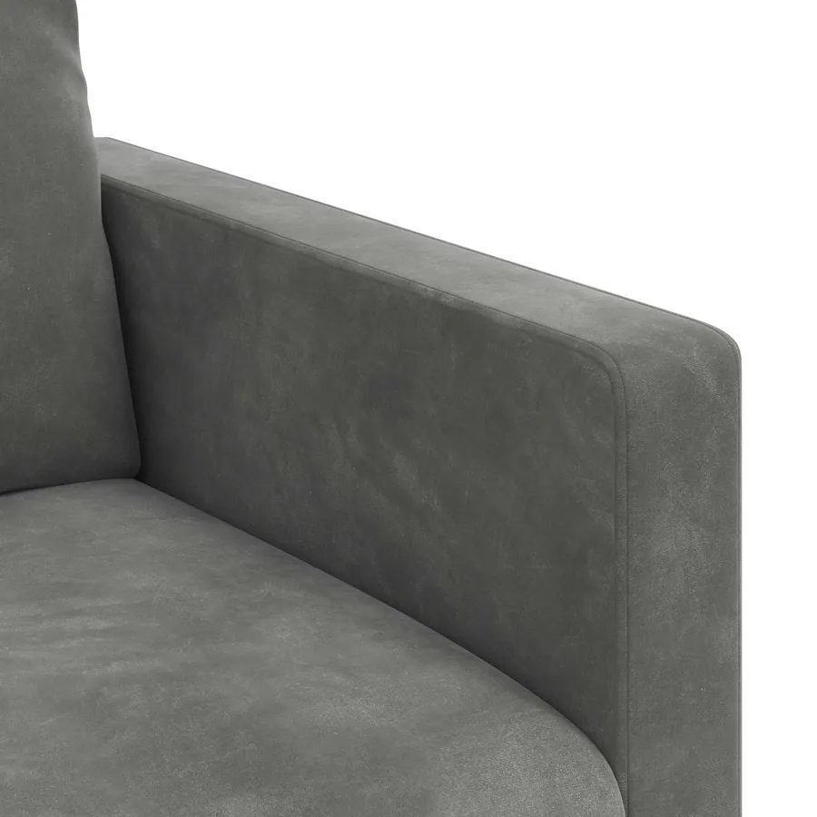 Canapé Gris foncé 228 x 78 x 80 cm Velours - 7