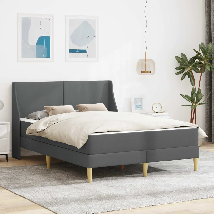 Cadre de lit avec matelas avec tête de lit Polyester