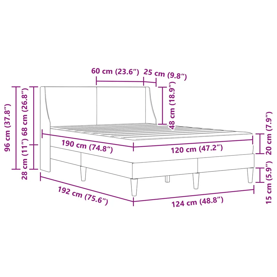 Cadre de lit avec matelas avec tête de lit Polyester - 10